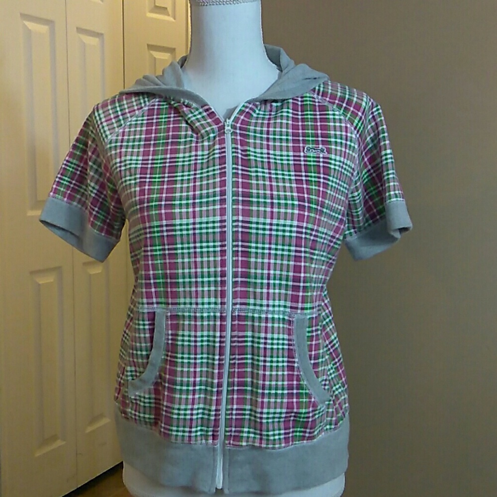 Le Tigre Plaid Zip Sweatshirt Hoodie - XL